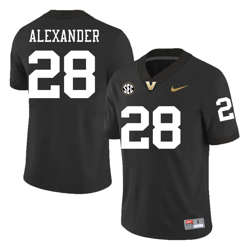 Sedrick Alexander Jersey,Vanderbilt Commodores #28 Sedrick Alexander Football Jersey,Uniforms-Black